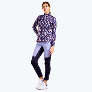 Nivo Ladies Dallas Long Sleeve Golf Mock - Pansy Garden