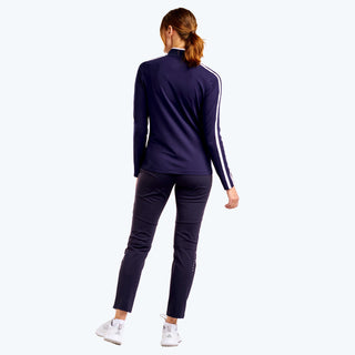 Nivo Ladies Dottie Mock Long Sleeve Golf Top - Navy