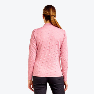 Nivo Ladies Dyna Long Sleeve Golf Mock - Cosmetic Pink
