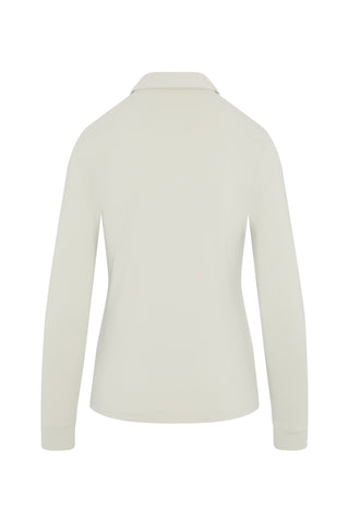 Penguin Ladies Golf Long Sleeve Polo with Power Mesh Yoke - Silver Birch