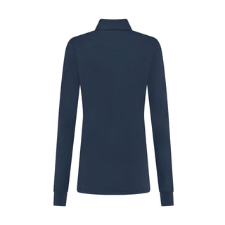 Penguin Ladies Golf Long Sleeve Polo with Power Mesh Yoke - Navy