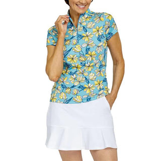 Tail Ladies Nivah Short Sleeve Golf Polo - Dancing Tulips