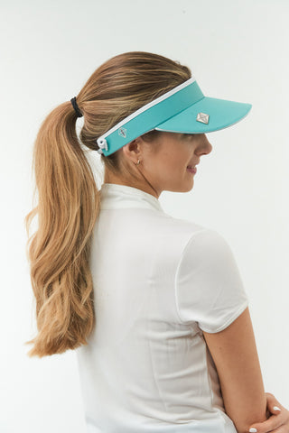 Pure Golf Arielle Telephone wire golf visor with Ball Marker - Ocean Blue