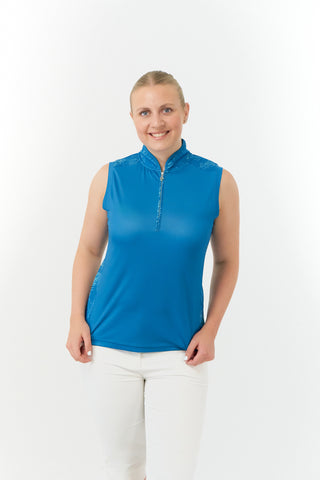 Pure Golf Ladies Riley Sleeveless Golf Polo Shirt - Feather