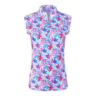 Pure Golf Ladies Rise Sleeveless Polo Shirt - Watercolour Daydream