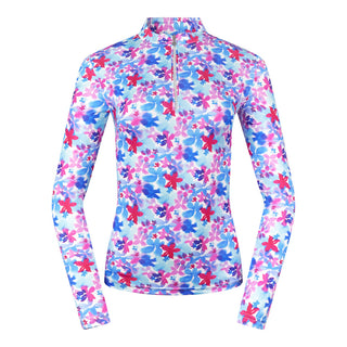 Pure Golf Ladies Serenity Quarter Zip Mid layer - Watercolour Daydream