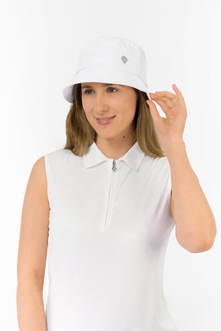 Dua Lined Ladies Golf Bucket Hat - White