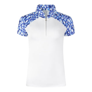 Pure Golf Spirit Cap Sleeve Womens Golf Polo Shirt - Leopard Lake