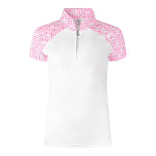 Pure Golf Spirit Cap Sleeve Womens Golf Polo Shirt - Candy Pebble