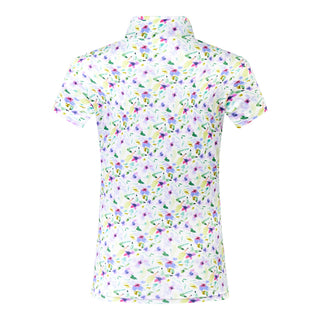 Pure Golf Rise Cap Sleeve Womens Golf Polo Shirt - Ethereal Bouquet