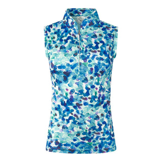 Pure Golf Rise Sleeveless Polo Shirt - Dappled Ocean