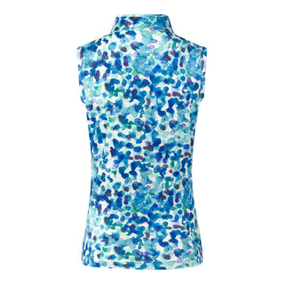 Pure Golf Rise Sleeveless Polo Shirt - Dappled Ocean