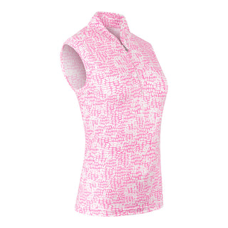 Pure Golf Rise Sleeveless Polo Shirt - Candy Pebble