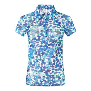 Pure Golf Serendipity Mesh Cap Sleeve Polo Shirt - Dappled Ocean