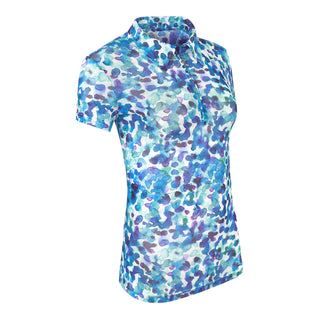 Pure Golf Serendipity Mesh Cap Sleeve Polo Shirt - Dappled Ocean