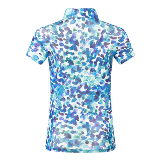 Pure Golf Serendipity Mesh Cap Sleeve Polo Shirt - Dappled Ocean