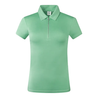 Pure Golf Christina Cap Sleeve Polo Shirt - Sage Green