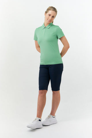 Pure Golf Christina Cap Sleeve Polo Shirt - Sage Green