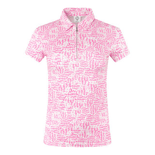 Pure Golf Amity Cap Sleeve Womens Golf Polo Shirt - Candy Pebble