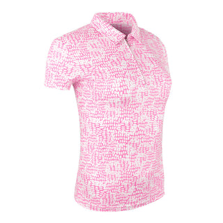 Pure Golf Amity Cap Sleeve Womens Golf Polo Shirt - Candy Pebble