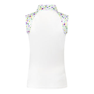 Pure Golf Freda Sleeveless Golf Polo Shirt - Ethereal Bouquet