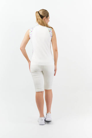 Pure Golf Freda Sleeveless Golf Polo Shirt - Ethereal Bouquet