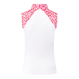 Pure Golf Freda Sleeveless Golf Polo Shirt - Petal Polka