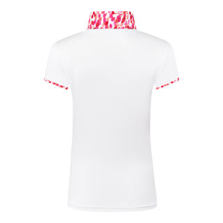 Pure Golf Brooke Cap Sleeve Womens Golf Polo Shirt - Petal Polka