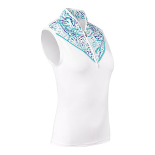 Pure Golf Joy Sleeveless Polo Shirt - Fierce Fusion