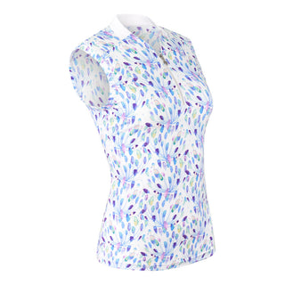 Pure Golf Felicity Sleeveless Polo Shirt - Opal Wish