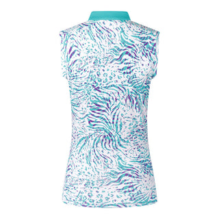 Pure Golf Felicity Sleeveless Golf Polo Shirt - Fierce Fusion