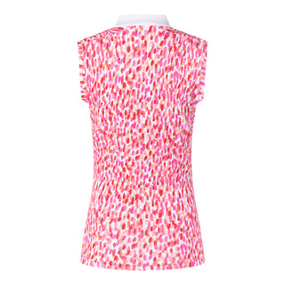 Pure Golf Felicity Sleeveless Golf Polo Shirt - Petal Polka