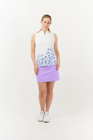 Pure Golf Aria Sleeveless Golf Polo Shirt - Opal Wish