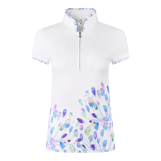 Pure Golf Aria Cap Sleeve Polo Shirt - Opal Wish