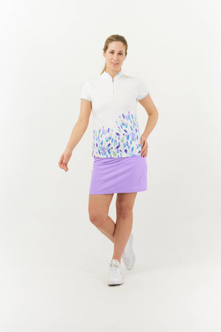 Pure Golf Aria Cap Sleeve Polo Shirt - Opal Wish