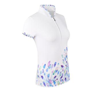 Pure Golf Aria Cap Sleeve Polo Shirt - Opal Wish