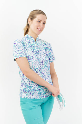 Pure Golf Ellen Short Sleeve Polo Shirt - Fierce Fusion