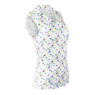 Pure Golf Aelia Sleeveless Golf Polo Shirt - Ethereal Bouquet