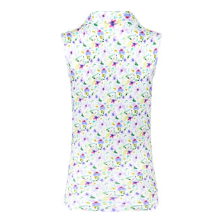 Pure Golf Aelia Sleeveless Golf Polo Shirt - Ethereal Bouquet