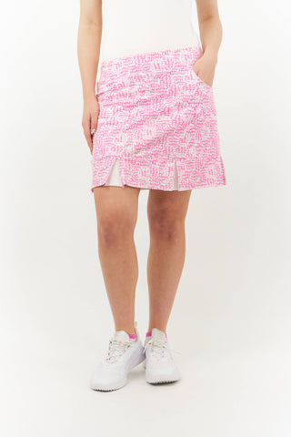 Pure Golf Alda Pull on Womens Golf Skort - Candy Pebble