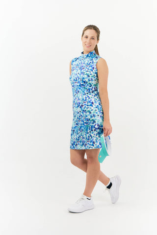 Pure Golf Miley Sleeveless  Ladies Golf Dress - Dappled Ocean