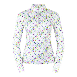 Pure Golf Serenity Quarter Zip Long Sleeve Golf Mid Layer - Ethereal Bouquet