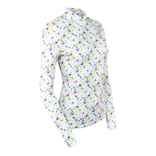 Pure Golf Serenity Quarter Zip Long Sleeve Golf Mid Layer - Ethereal Bouquet