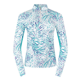 Pure Golf Balance Quarter Zip Long Sleeve Mid Layer - Fierce Fusion