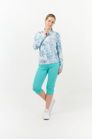 Pure Golf Balance Quarter Zip Long Sleeve Mid Layer - Fierce Fusion