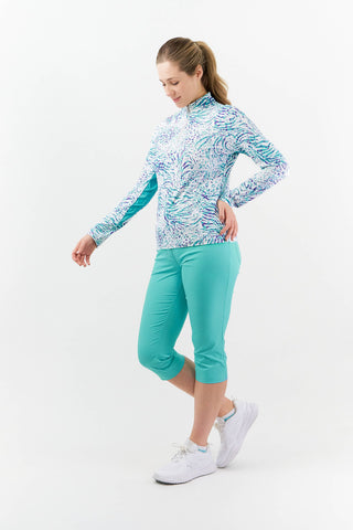 Pure Golf Balance Quarter Zip Long Sleeve Mid Layer - Fierce Fusion