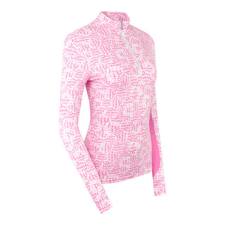 Pure Golf Balance Quarter Zip Long Sleeve Golf Mid Layer - Candy Pebble