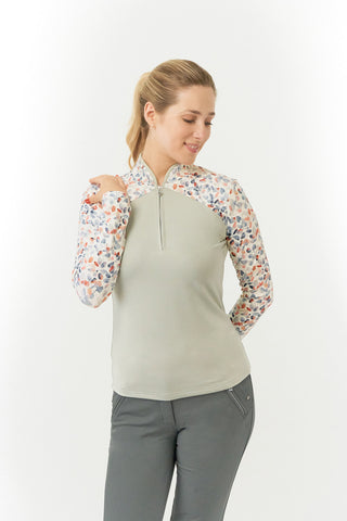 Pure Golf Maple Long Sleeve Golf Top - Autumn Embers