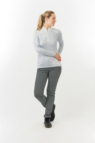 Pure Golf Natalie Brushed Golf Top - Scattered Leaves