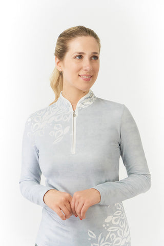 Pure Golf Natalie Brushed Golf Top - Scattered Leaves